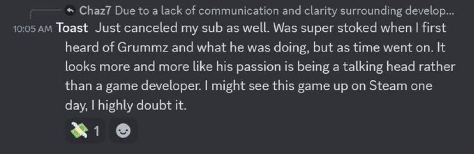 trashstarchris's tweet photo. @Grummz last update on the em-8er was on 12/4/24 but you have plenty of time to tweet about absolutely nothing all day 24/7 instead of working on your shitty game and pulling money from your backers, let me know when the games finish balding tard lmao https://t.co/yEY3YgA8su