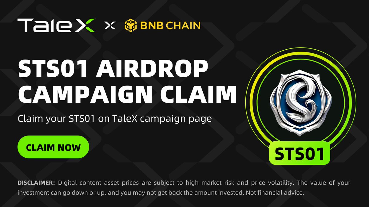 TaleX_chain's tweet photo. The STS01 airdrop campaign claim phase has started!

🗓 Open until: 11:59 PM (UTC), December 31

Claim now 👉 https://t.co/wNdqsmm3hY

The extra $STS01 airdrop for paid campaign participants has been completed 👉 https://t.co/YDOlUePZE5

Get ready for the $STS01 snapshot 📸👇 https://t.co/c7h8fBLVwu