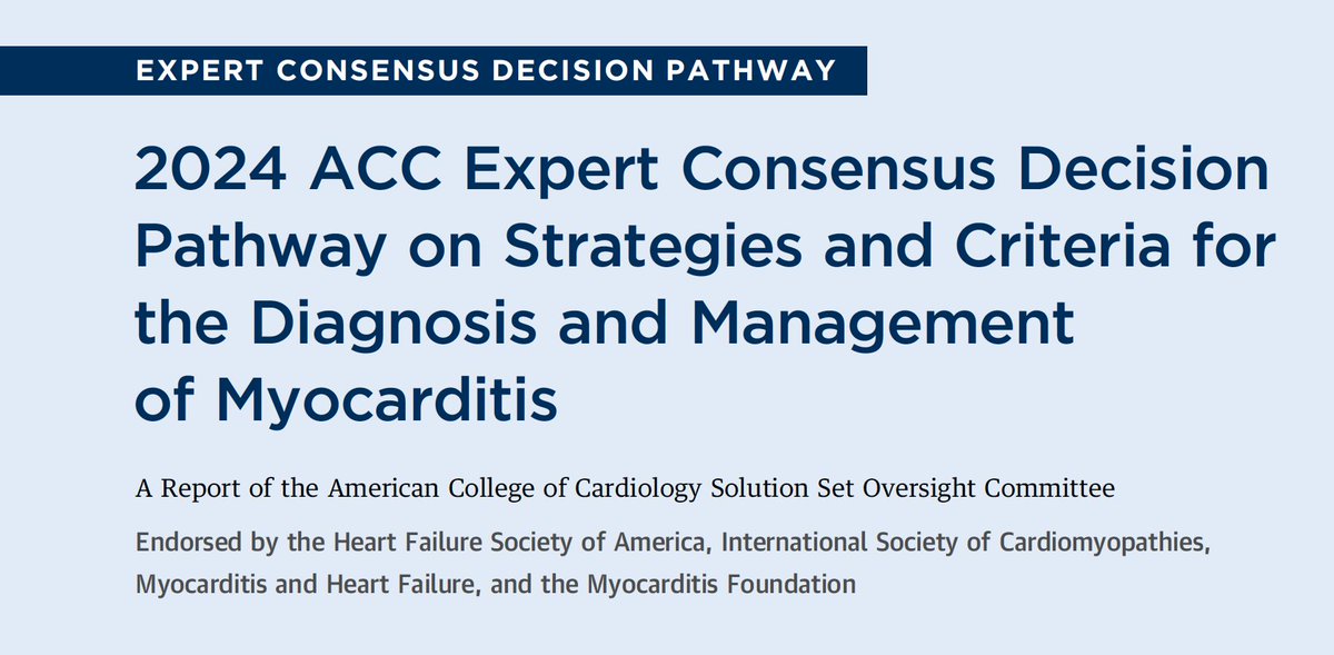 Ya tenemos las Nuevas guías americanas de #Miocarditis! jacc.org/doi/10.1016/j.…
10 puntos claves sobre las mismas:
Dentro 🧵⬇️