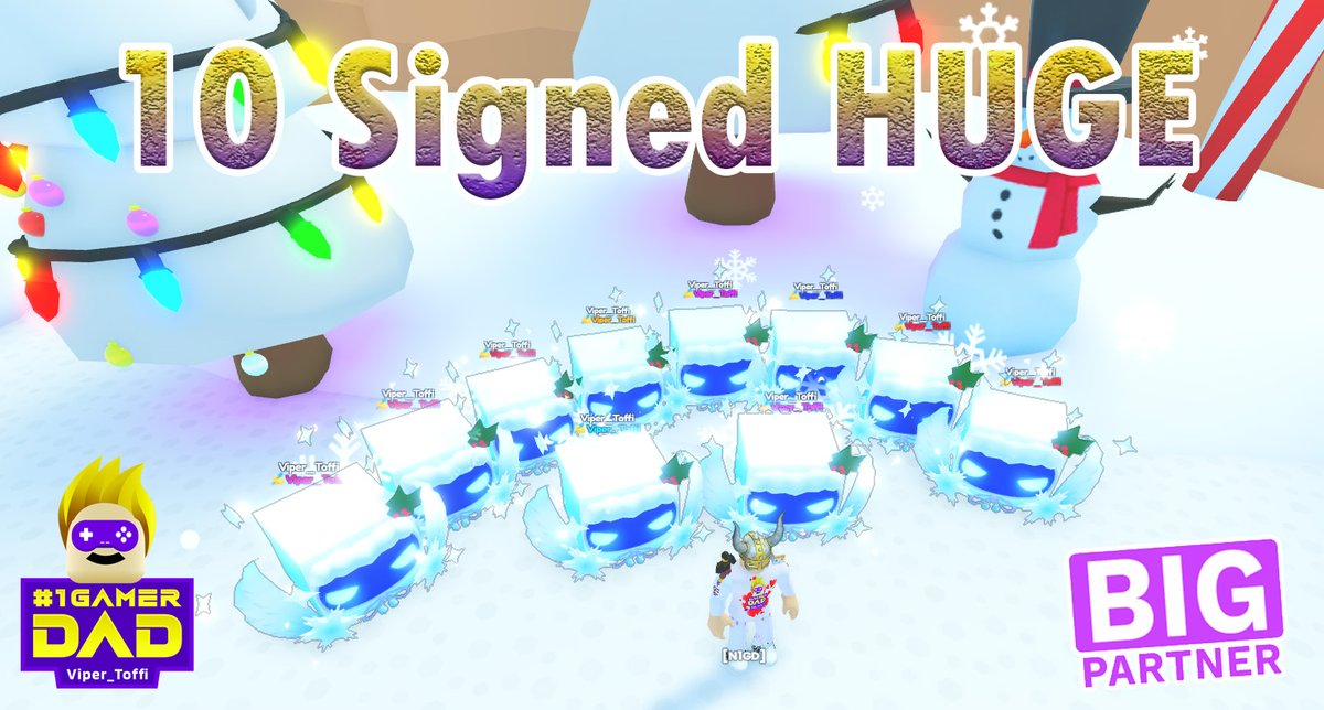 Pet Simulator 99 - 10 SIGNED HUGE Snowflake Dominus!

To enter:
1. Follow <a href="/Viper_Toffi/">#1 Gamer Dad - Viper_Toffi</a>
2. Like &amp; Retweet
3. Comment your username
4. Tag 3 Friends

🎉10 Winners will be announced in 7 days!

#PetSimulator99 #PetSim99 #Giveaway #PS99 #ROBLOX