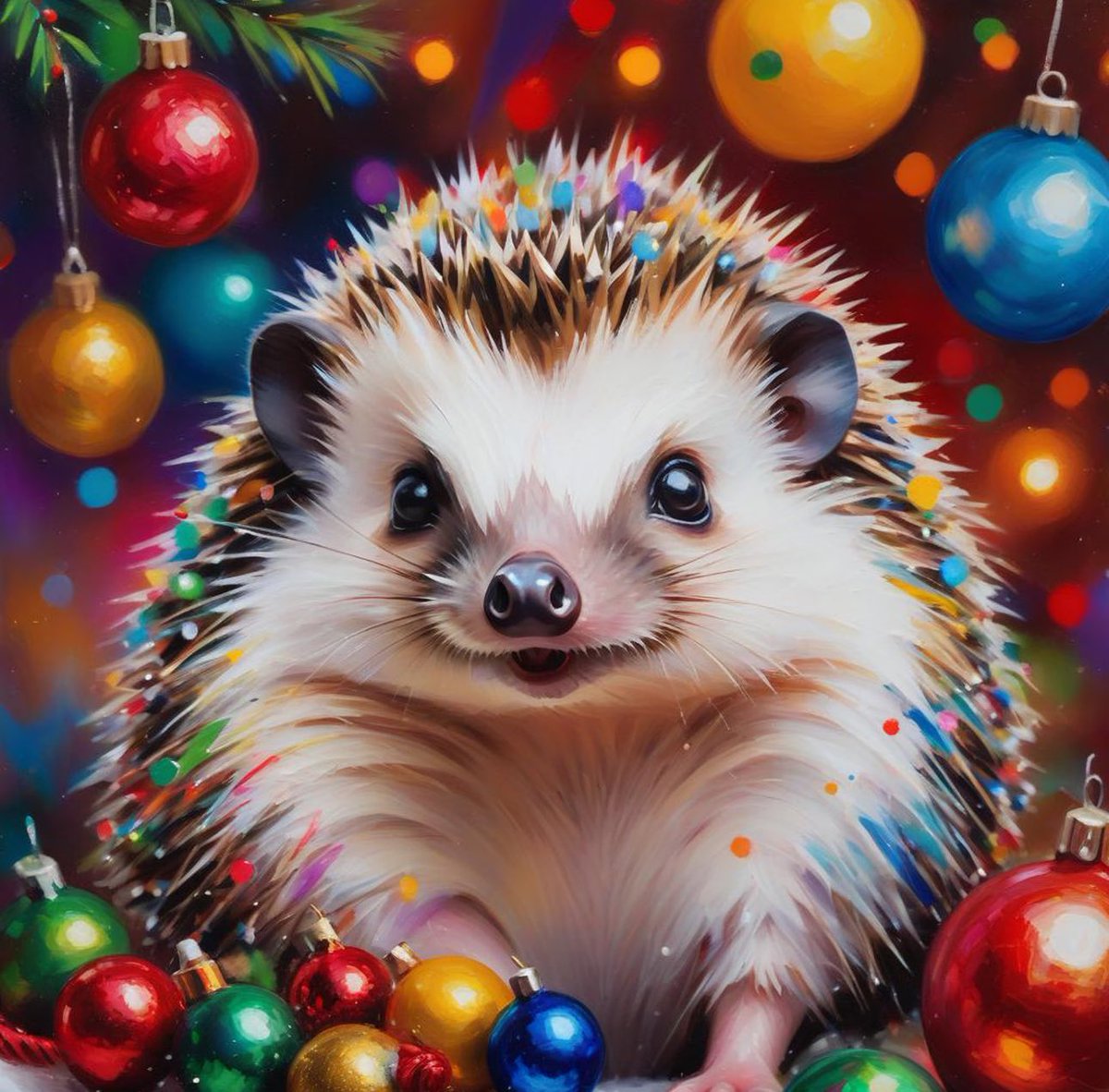 BarkCanvasNFT's tweet photo. It’s the middle of the day, and this #Hedgehog wants to say 👋 in full #JingleBells spirit !

SL253 @ 0.75POL at #Opensea 

Enjoy the rest of Sunday #SplatterLegions fam !
#NFT #ColorChaos #Christmas #XmasNFT

https://t.co/Q3ZWHdcqYb https://t.co/2xiyTigs9x