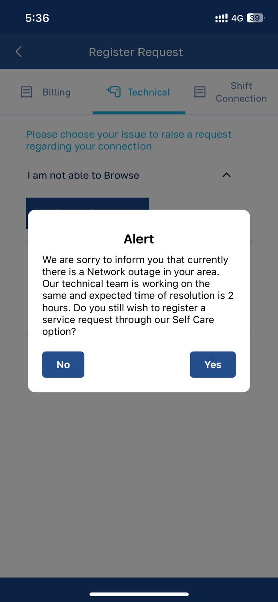 Sudarshansc's tweet photo. @HathwayBrdband  Kalina area mumbai has been facing outage of your connecting since the past week. This message in your app is same for well
Over 2 hrs per day and no clue when is the resolution. https://t.co/3uIjtUvlt3
