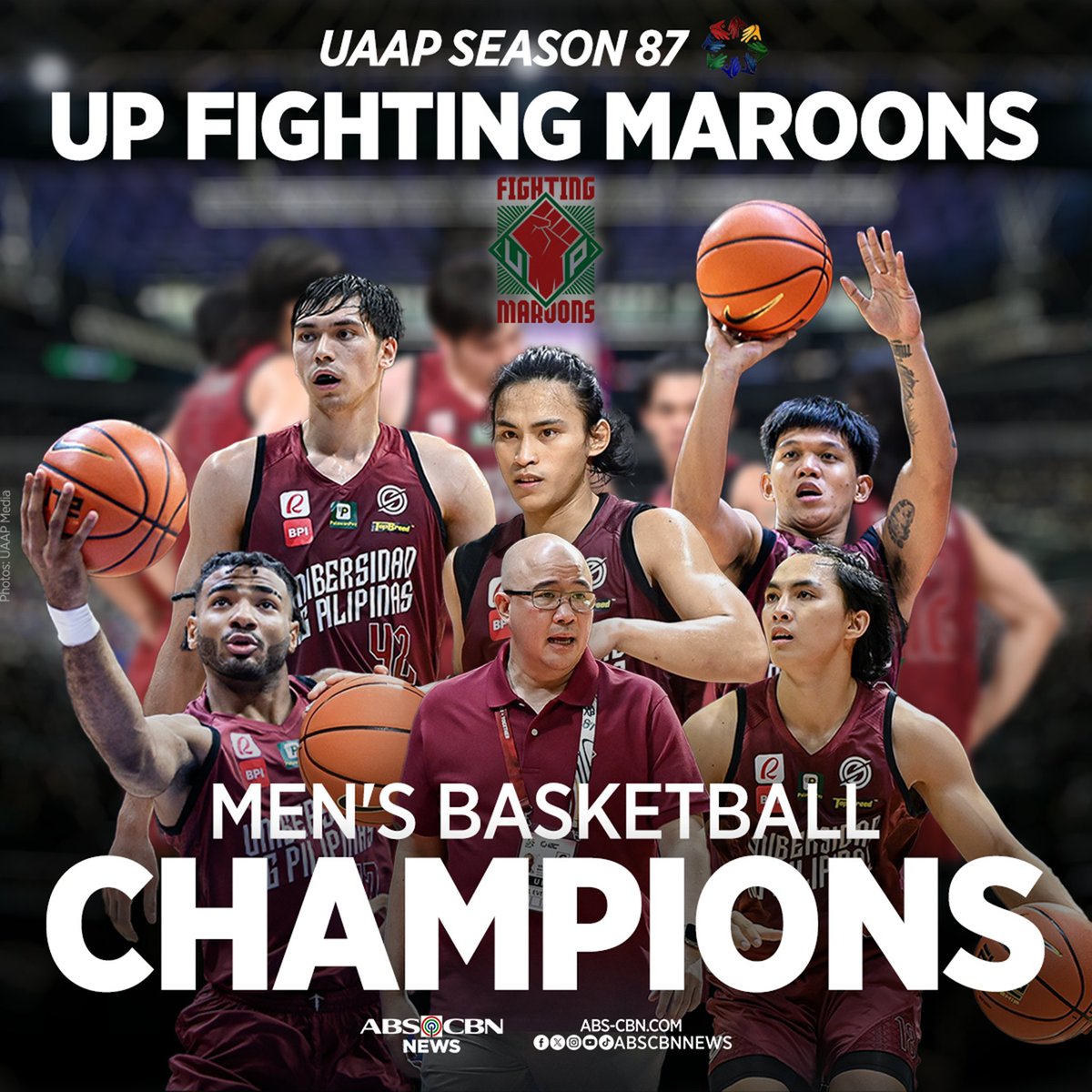 KAMPEON ULIT ANG UP ✊🏼

The UP Fighting Maroons emerge victorious in the #UAAPSeason87 men's basketball tournament after escaping the De La Salle Green Archers, 66-62, in Game 3 of the #UAAPFinals! | via <a href="/kennedyzcaacbay/">Kennedy Caacbay</a>