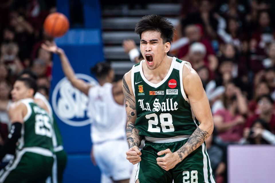 dearlasalle's tweet photo. 2x MVP, Kevin Quiambao.

You have that skills, no doubt. You did everything you can to help the team.

thank you for coming back this season, even it's not a back-to-back champions for us. 

at malaking pasasalamat namin na pinili mo maglaro sa dlsu, nagiisa ka 🫡💚 https://t.co/NzCfLbMs0m