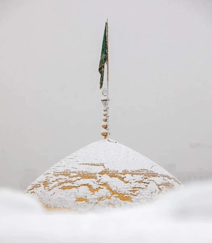 "ليتنِي ندفةُ ثلجٍ تُعانق قبّتك، يَا أنِيْس النُّفُوس".