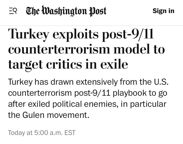 ÇOK ÖNEMLİ

1-Washington Post'ta bugün Türkiye'yi ilgilendiren bir makale yayınlandı. Maalesef ülke adına utandığımız yazı. G. Miller makalesinde, Türkiye’nin siyasi muhalifleri nasıl terörist ilan ettiğini ve özellikle Gülen Hareketi'nin maruz kaldığı hukuksuzlukları anlatıyor.