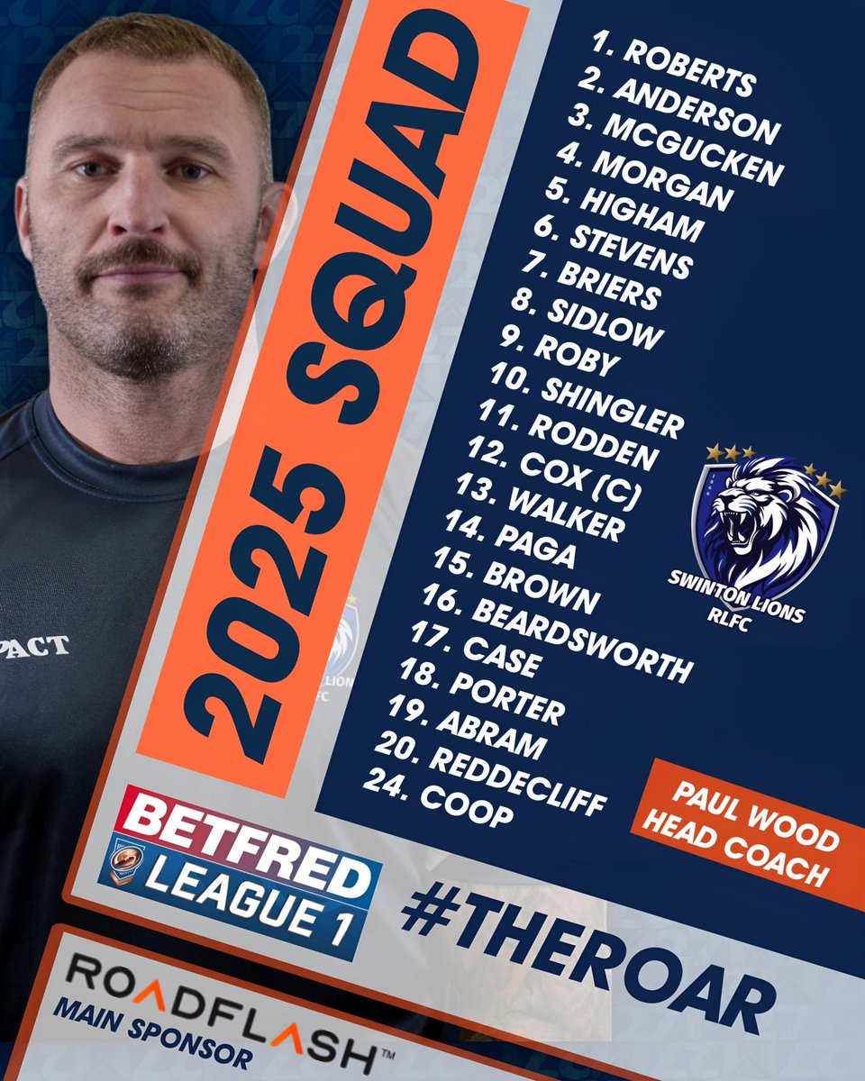 Following Monday's Club Opening Evening, the Roar Continues! 🦁 Swinton Lions RLFC Announce 2025 Squad 🔥#OneClubOneVision #TheRoar #BetfredLeague1