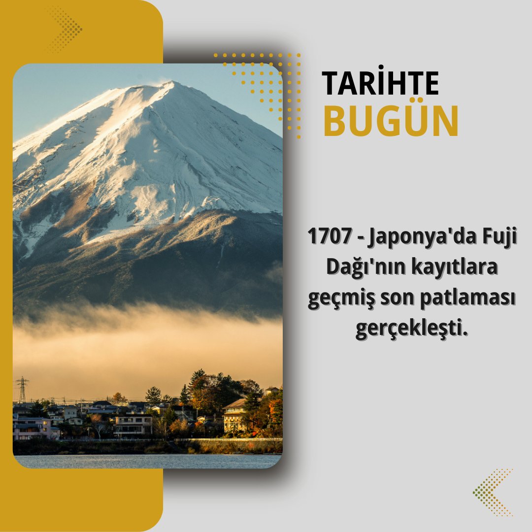 Biibilgi0's tweet photo. 1707 - Fuji Dağı'nın son patlaması! 🌋
Japonya'nın en yüksek dağı Fuji, 1707'deki Hōei Patlaması ile son büyük volkanik patlamasını yaşadı. Bu olay, Japonya'nın doğal tarihi için önemli bir dönüm noktasıydı. Fuji'nin büyüleyici güzelliklerini ve gücünü keşfedin! ✨ https://t.co/KT6VEp4afj