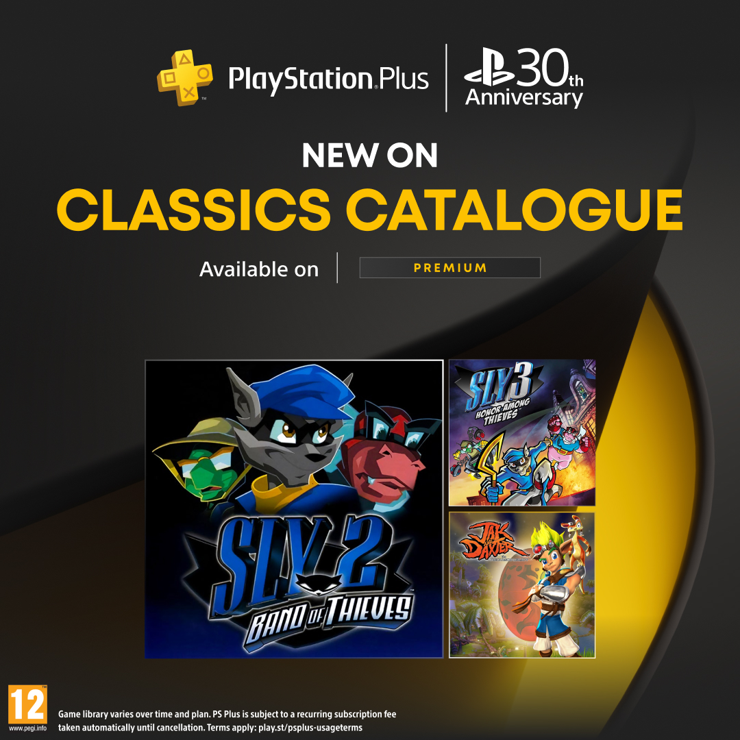 Look who snuck into the 30th Anniversary lineup!

Sly, Jak and Daxter join the PlayStation Plus Classics Catalogue this month: play.st/3ZRD6Qu