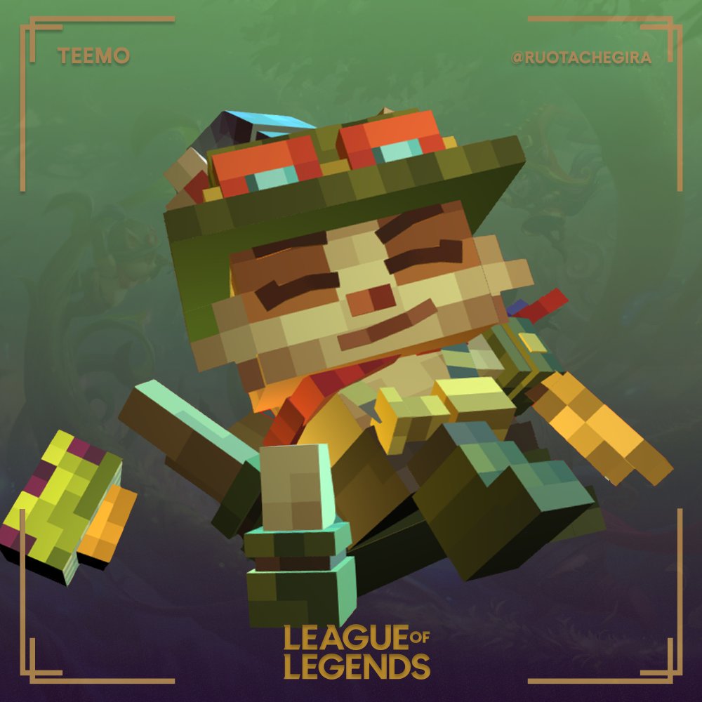 RuotaCheGira's tweet image. Teemo from League Of Legends!

artstation.com/ruotachegira

#Arcane #LeagueOfLegends #Teemo #Furry #furryartwork  #lowpoly #minecraftart #Blockbench #MinecraftCreator

Render by @kurohi00