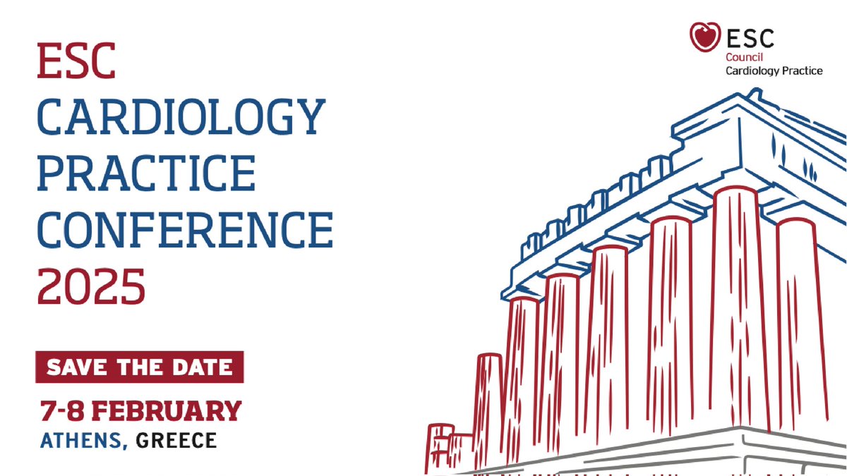 Attention all cardiologists in Europe! We invite you to the ESC Cardiology Practice Conference in Athens, Greece, on Feb 7-8, 2025. This is a fantastic opportunity to connect, learn, and enhance your practice amidst a rich history. Mark your calendars! esc365.escardio.org/event/1853