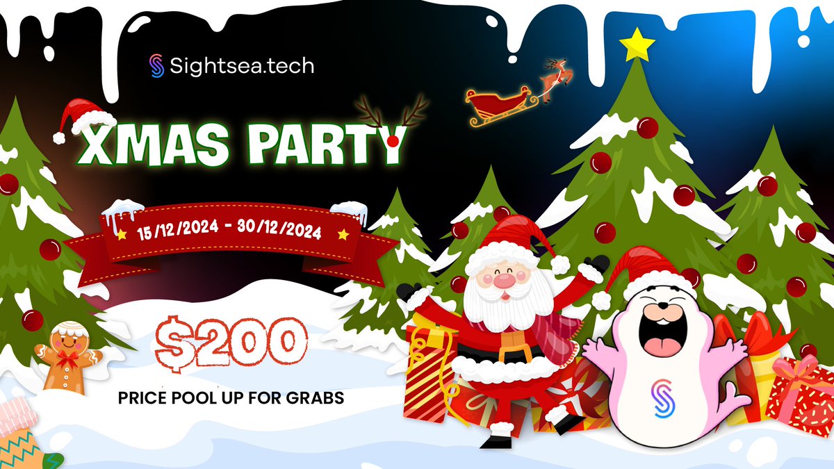 Sightsea_Tech's tweet photo. 🎄✨ #Sightsea Xmas Party ✨🎄

The holiday season is here, and we’re bringing the great celebrations to YOU with a massive #campaign! Join our #Xmas Party from Dec 15th - Dec 30th for your chance to share in 200 USDT reward pool! 🎁

How to join the festive fun: 
1️⃣ Like & Retweet this post to spread the holiday cheer 🎉
2️⃣ Head to the bot https://t.co/dbVQXchaje and complete all tasks 📝
3️⃣ Tag 3 friends to join the Xmas Party 👯‍♂️👯‍♀️

It’s that easy! 🌟  The more you engage, the greater your chances to share in the rewards.  🥳 

Ready to celebrate with us? Let’s create lasting memories this #holiday season!🎉