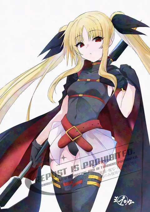 #なのは #nanoha フェイトちゃんようやく完成時間かかりすぎてる…ノイズなしはpixivとかに上げてます 