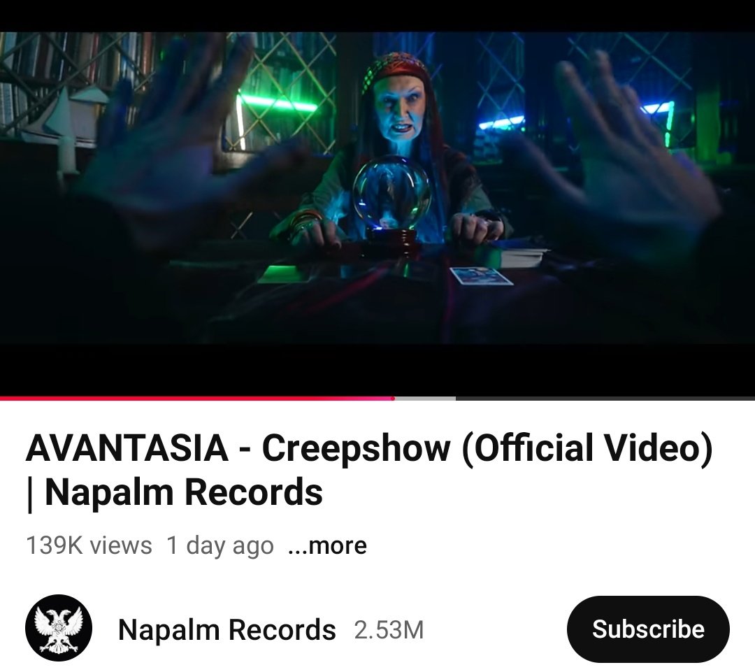 Spot our mysterious MARTINA MCCLEMENTS  in Avantasia's new music video for Creepshow ahead of their world tour 👏🔮 

youtu.be/SNEdqMFkXO4