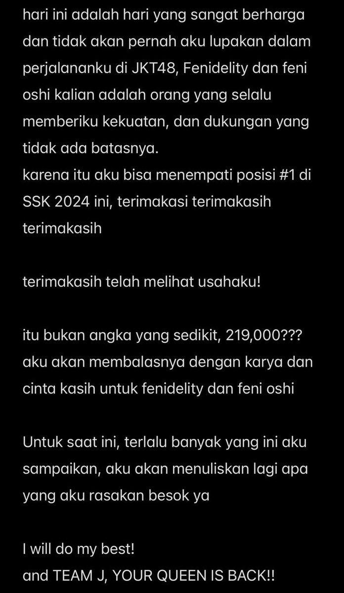 F_FeniJKT48's tweet photo. GRATITUDE!!! 

#chance https://t.co/UUyxcWDiQF
