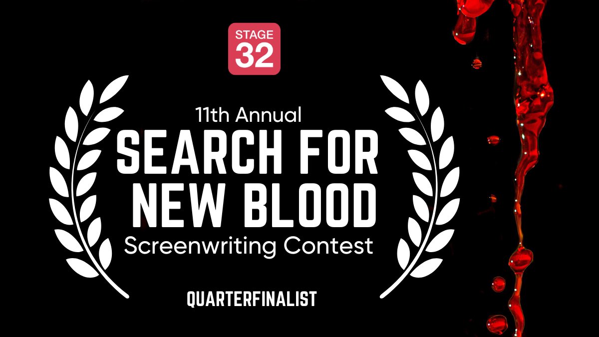 TammyKlembith's tweet photo. Grateful and excited that both BLEEDTHROUGH and THE WITCHES’ CRADLE made the Quarterfinals of the 11th Annual Stage 32 Search for New Blood Screenwriting Contest!! Thank you for your support @Stage32 @Stage32Scripts !! #horror #stage32 #horrorwriters #Coverfly #stage32scripts https://t.co/irOwDCmq6Z