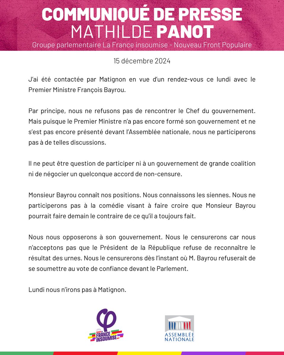 Mathilde Panot tweet media