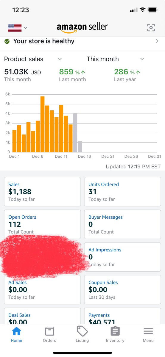 Triumph207's tweet photo. Took me a year but I finally hit that 50k mark I had set when I started this business. No excuses I have a family kids and work 55 hrs a week full time the grind is real. @flips4miles @alloutamazon @coreyganim @fieldsofprofit https://t.co/Xwlni8Ztj6