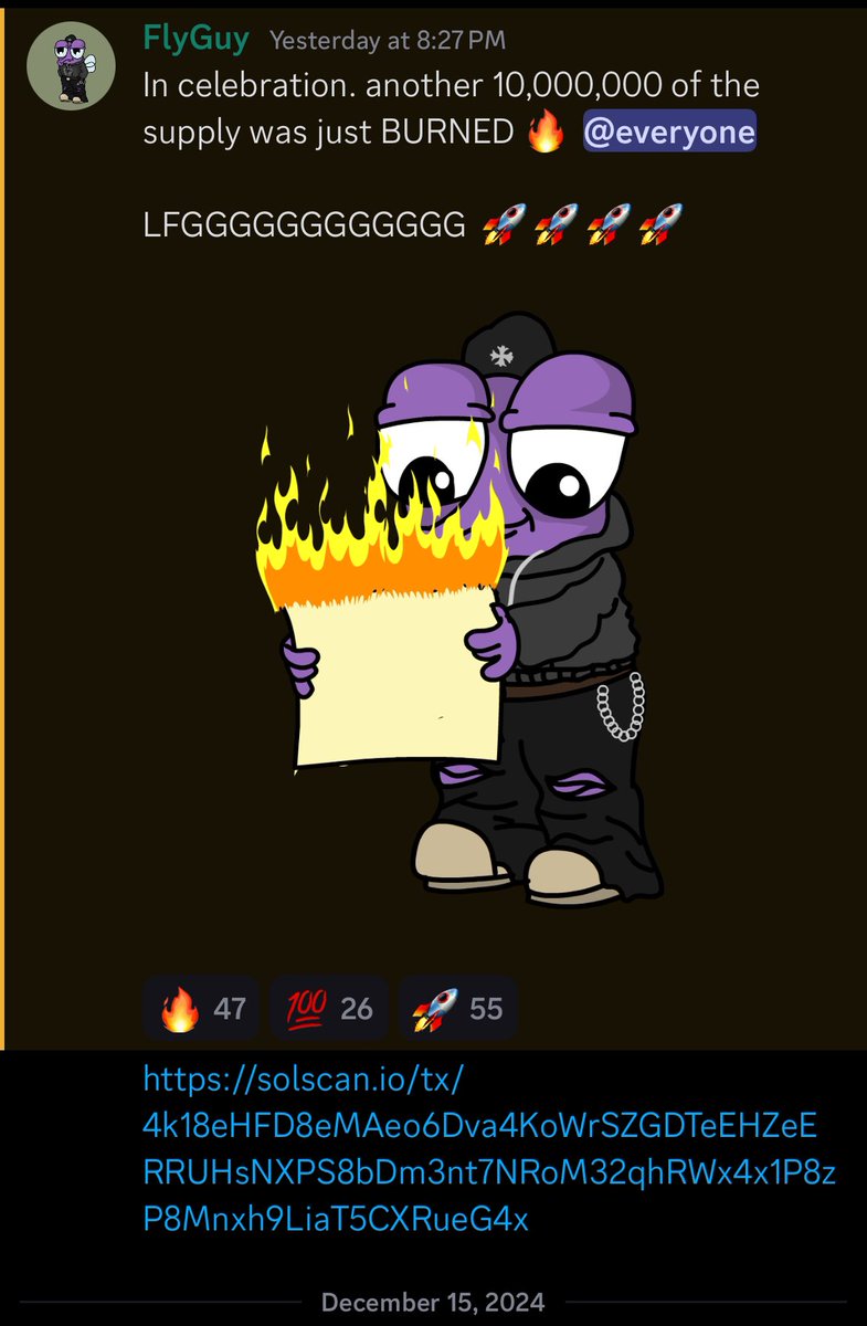 Da_Arbitrageur's tweet image. Burning supplies and being transparent. You really wanna miss this??  $Flyguy is mooning. #memecoin #flyguy