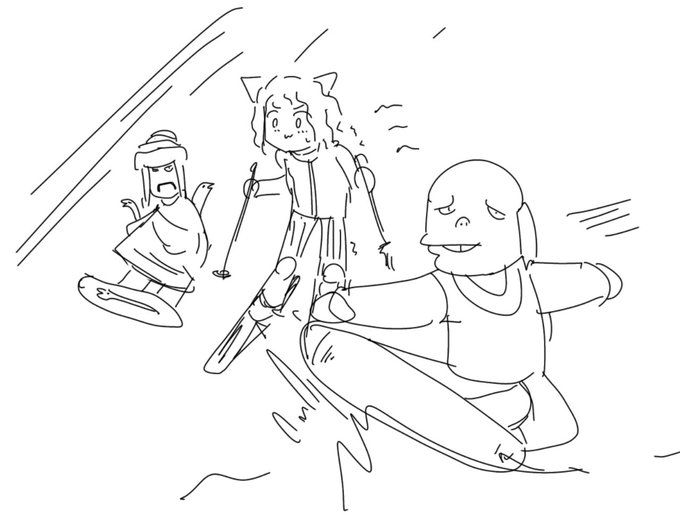 スキー場で仲良く滑る
センリツとピトーとバーボン 