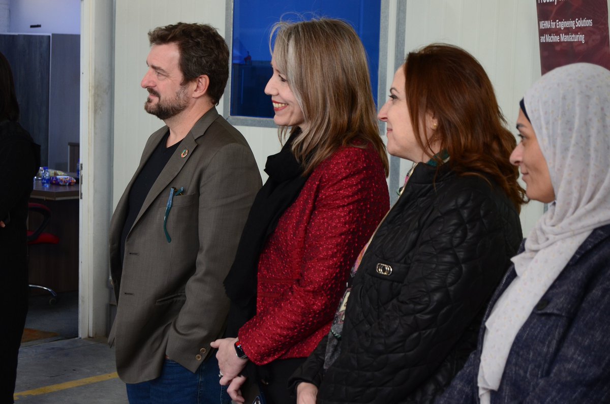 unwomenjordan's tweet photo. The WEPs Network &amp; the private sector are key to advancing women’s empowerment in Jordan. Today, with H.E. Maha Al Ali, SG of @jncw_women &amp; @SheriR_Anderson, UN Resident Coordinator, we visited WEPs signatories leading efforts to foster inclusive workplaces &amp; drive real change. https://t.co/wuDkr2GHre