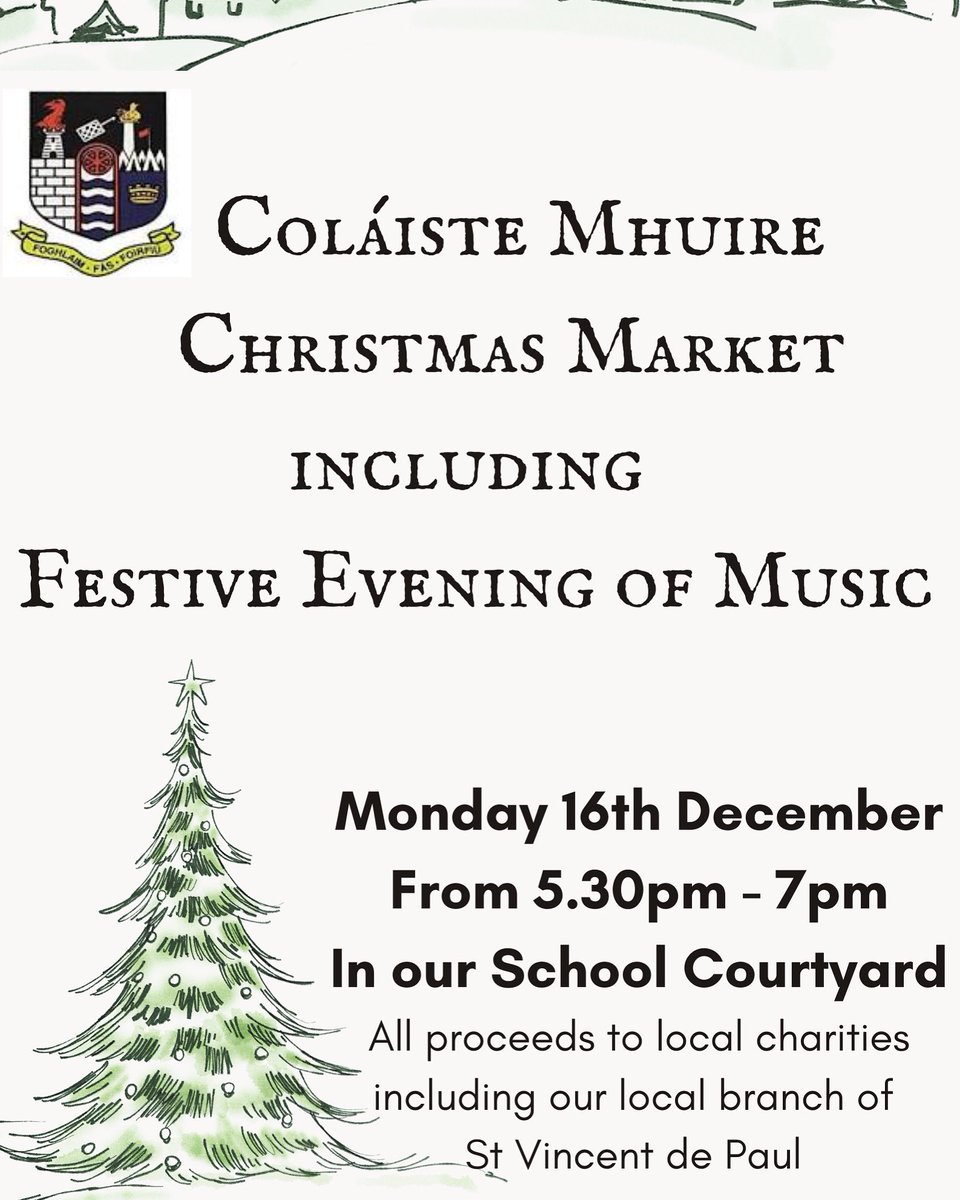 Don’t forget our Christmas Market and Evening of Music takes place tomorrow evening from 5.30-7. All are welcome 🎅🏻