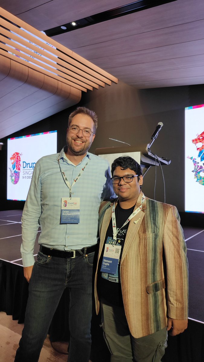 forhemant's tweet photo. Had an amazing time at #DrupalConSingapore, my first in-person #DrupalCon! Met @Dries , presented ADA’s #Drupal10 case study, won a #SplashAward for https://t.co/5hVwNpp8ps, joined great panels, and mentored at the contrib sprint. Huge thanks to @QED42 &amp; the #Drupal community! 🙌 https://t.co/KxGIEHbW75