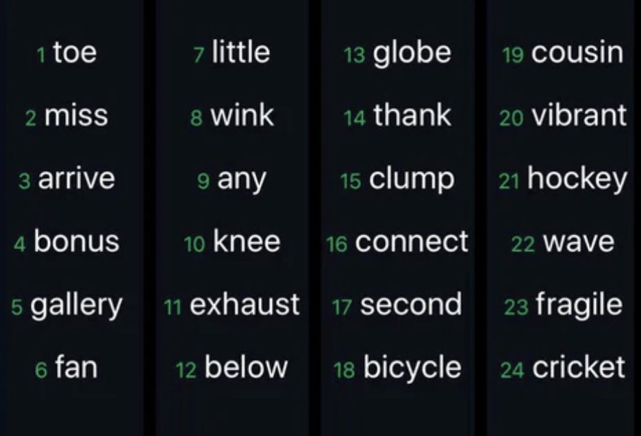 whatiswebthree's tweet photo. So... What the hell am I supposed to do with these passwords? Do I pick one of the 24 suggested ones? #solflare #solana #password https://t.co/hVn0qVclBj
