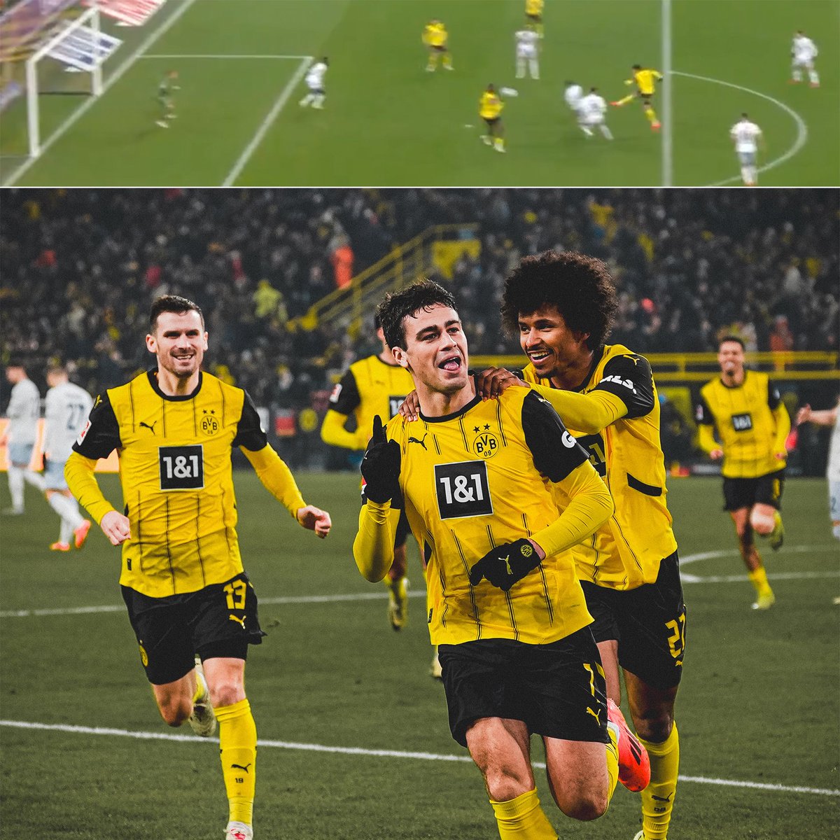 GIO REYNA SCORES FOR BORUSSIA DORTMUND! 🇺🇸

A FIRST CLUB GOAL FOR 583 DAYS. WHAT A MOMENT FOR THE 22-YEAR-OLD, WHAT A WAY TO ANNOUNCE YOU ARE BACK 💛