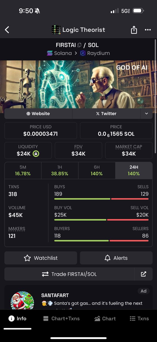 Novahunts's tweet image. This is a gamble nothing more. The first AI Agent was created in 1956 by Allen Newell and Hebert A. Simon. The oldest coin I found on dexscreener. *GAMBLE* 

ca: 7jtXTUkCPhaWj6sfG8UQjAfCyFqhZHmPSD8yjpACpump