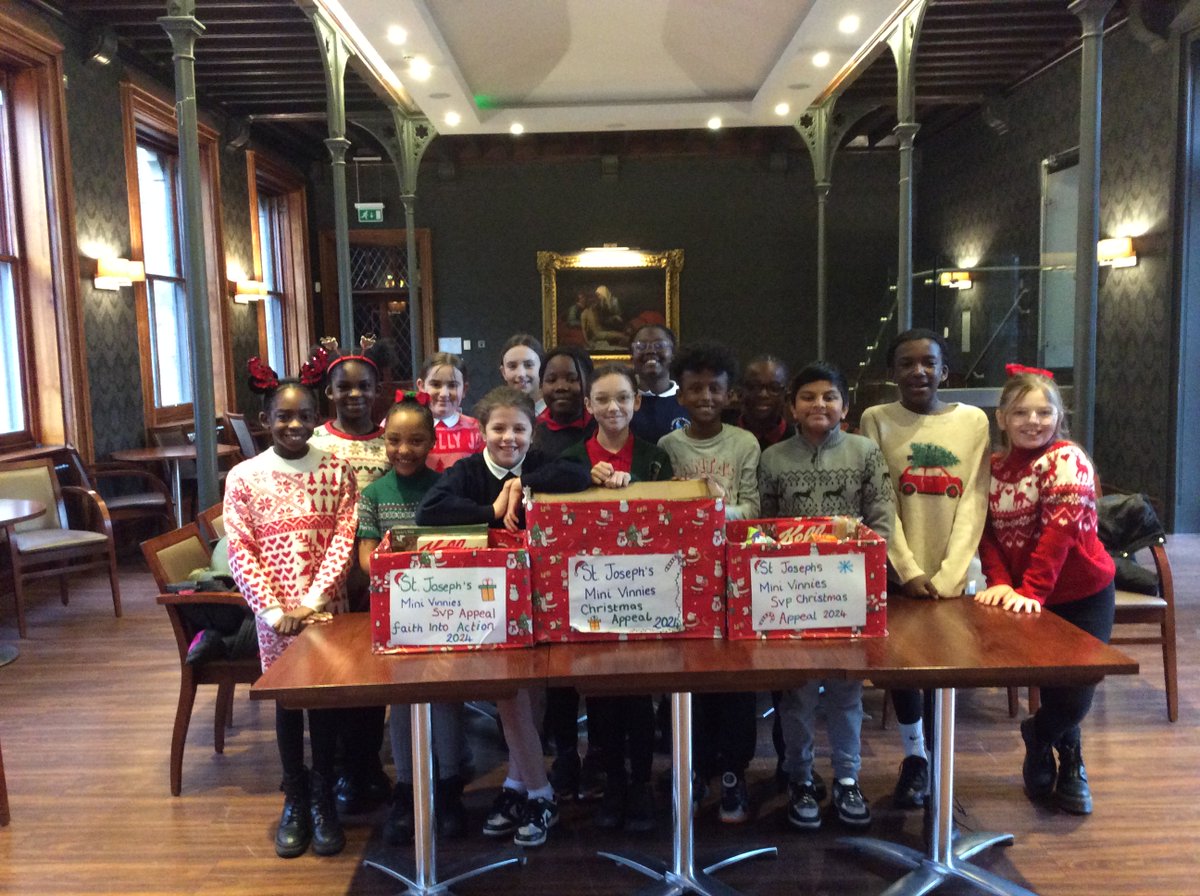 St Joseph's Mini Vinnies took our donations, for the SVP Christmas Appeal, to Salford Cathedral. They ask us all to give time and prayers to those who need love and support at this time.