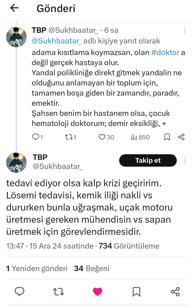 h_a_c_46's tweet photo. @tibbiyelisozluk Ne güzel benzetmiş @Sukhbaatar_ :
-...Çocuk hematoloji doktorunun; lösemi tedavisi, kemik iliği nakli vs
dururken demir eksikliği ile uğraşması uçak motoru
üretmesi gereken mühendisin vs sapan üretmek için görevlendirmesidir.
https://t.co/CpZwfctwbA https://t.co/p3lekjRd84