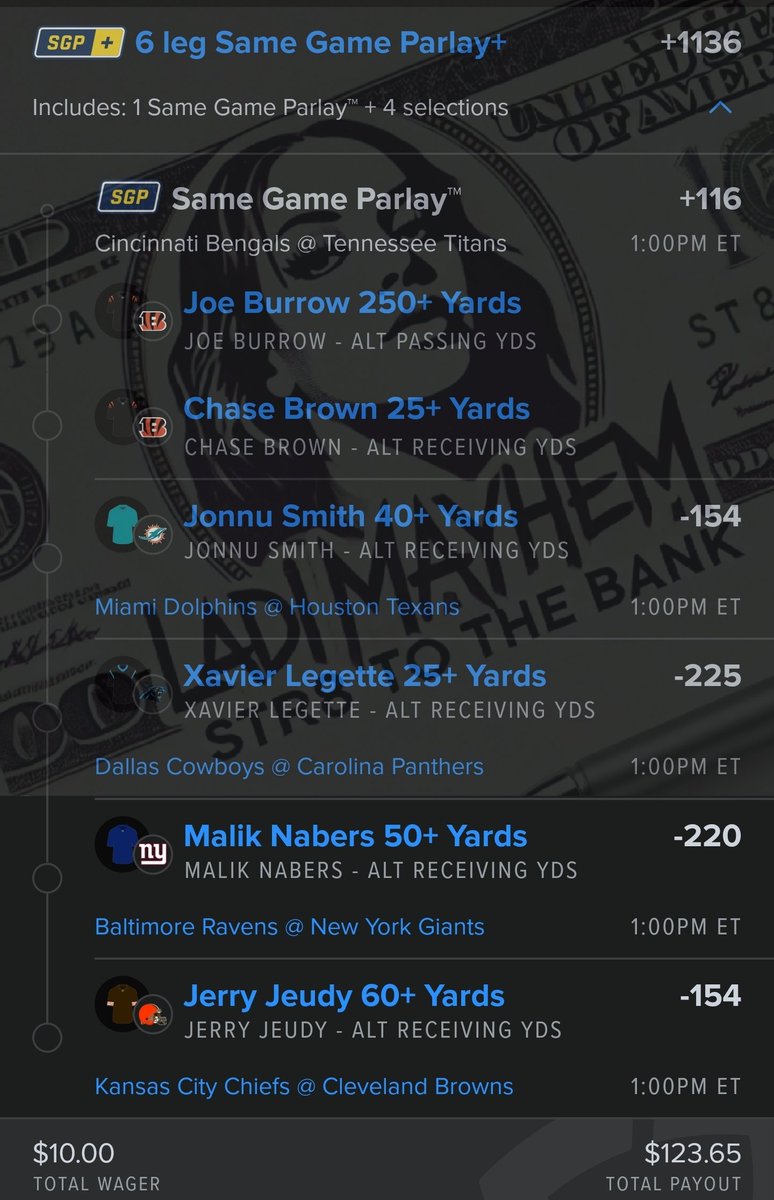 Ladi_Mayhem's tweet photo. Check out my bet on FanDuel Sportsbook!
https://t.co/4EK5uDfb6q
#NFLβ―β―β― #NflPredictions #NflBets #NflProps #NflParlays #NflATS #GamblingTwitter #SportsBetting #NflToday #NflPicksOfTheDay #NflPicks2024 #DailyNflPicks #nflWinningPicks #ParlayLife #BetSmart #BettingTips #BasketballBetting #NflDegen #nflpHandicapper