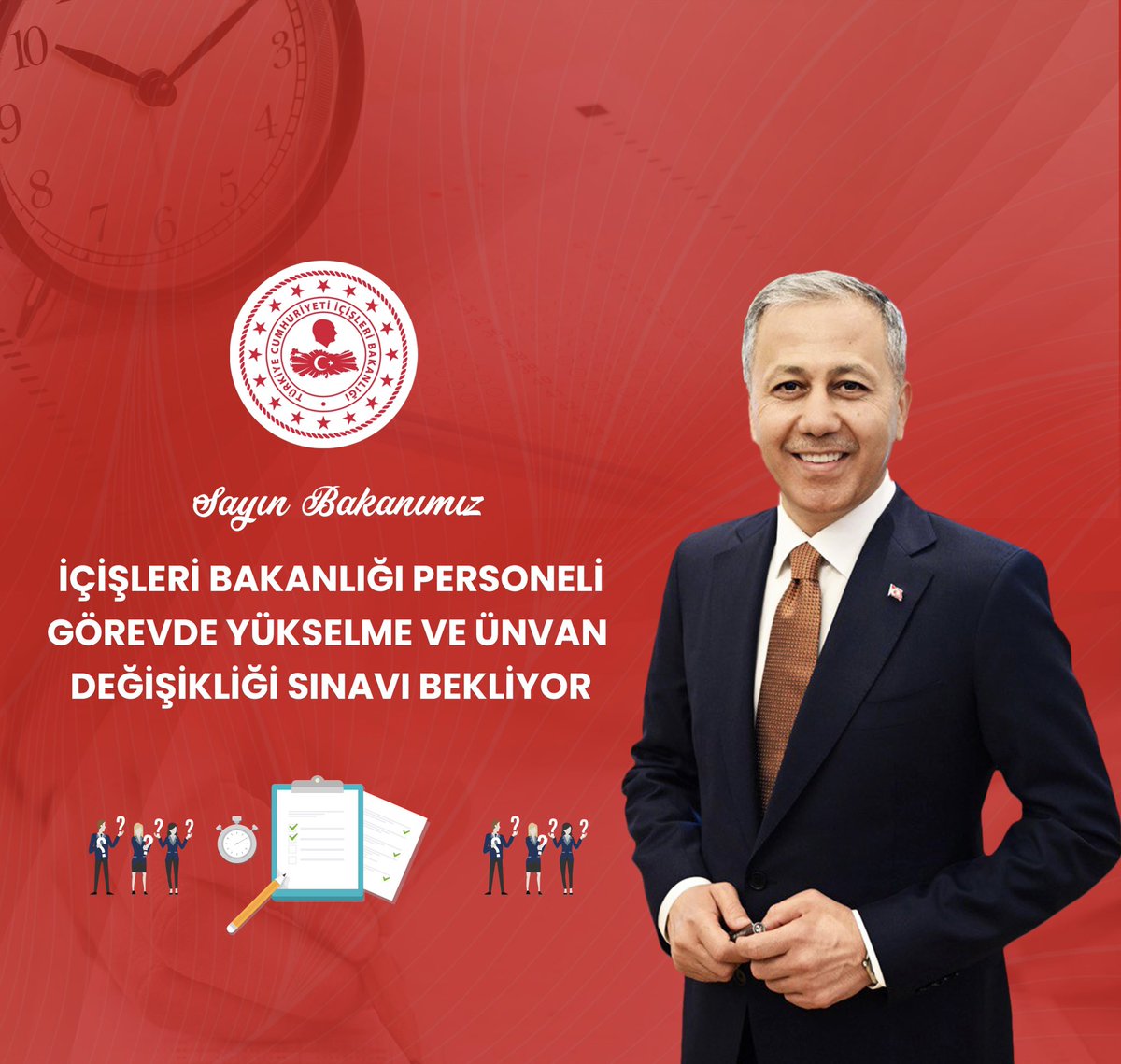 Sayın Bakanımız İçişleri Bakanlığı Personelleri olarak Görevde Yükselme ve Ünvan Değişikliği sınavını bekliyoruz . icislerigyud
<a href="/TC_icisleri/">T.C. İçişleri Bakanlığı</a> 
<a href="/AliYerlikaya/">Ali Yerlikaya</a> 
<a href="/NedimAkmese/">Nedim Akmeşe</a>