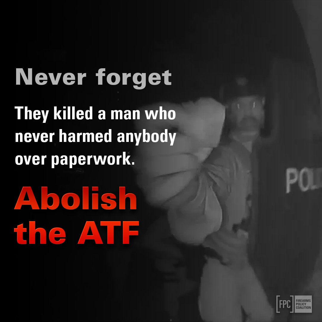 gunpolicy's tweet photo. Don’t ever forget that the Bureau of Alcohol, Tobacco, Firearms and Explosives is one of the most despicable government agencies ever.

It is designed to disarm you, hunt you down for owning pieces of plastic, and kill you and your family if you disobey the state.

Fuck the ATF. https://t.co/2ooyQiXhjg
