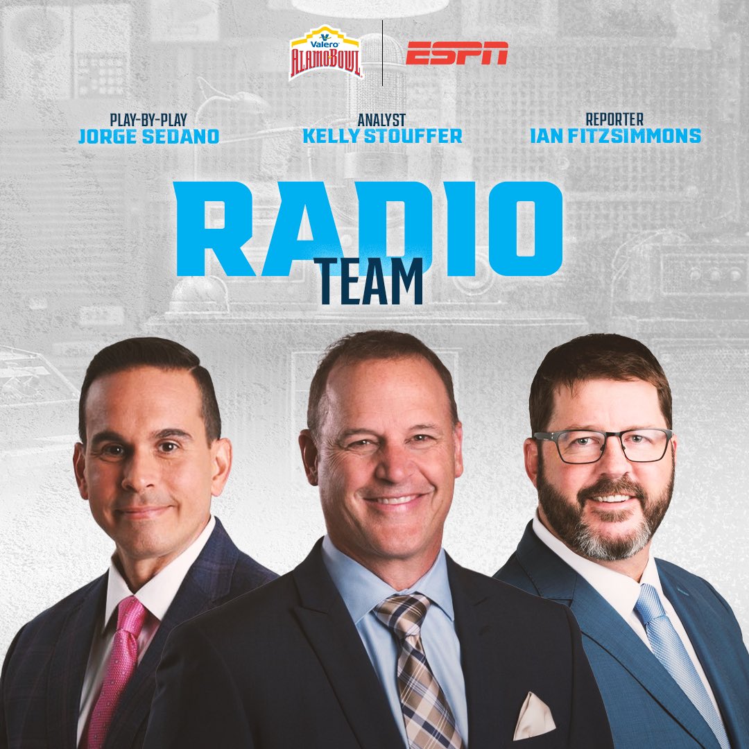 𝐓𝐡𝐞 𝐀(𝐥𝐚𝐦𝐨) 𝐓𝐞𝐚𝐦

Check out who will be on the call for the #ValeroAlamoBowl this year!