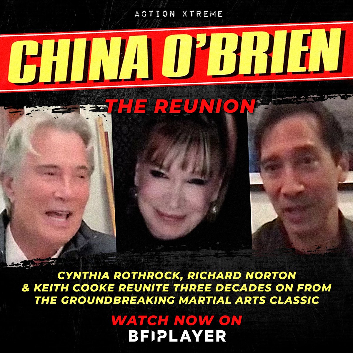 Moderated by Almar Haflidason, "China O'Brien - The Reunion" is available to watch for free on BFI Player-  an entertaining  &amp; revealing look back at a golden era of action movies and the surprising twists of fate that steered this production. 👇 💥💥💥player.bfi.org.uk/free/film/watc…