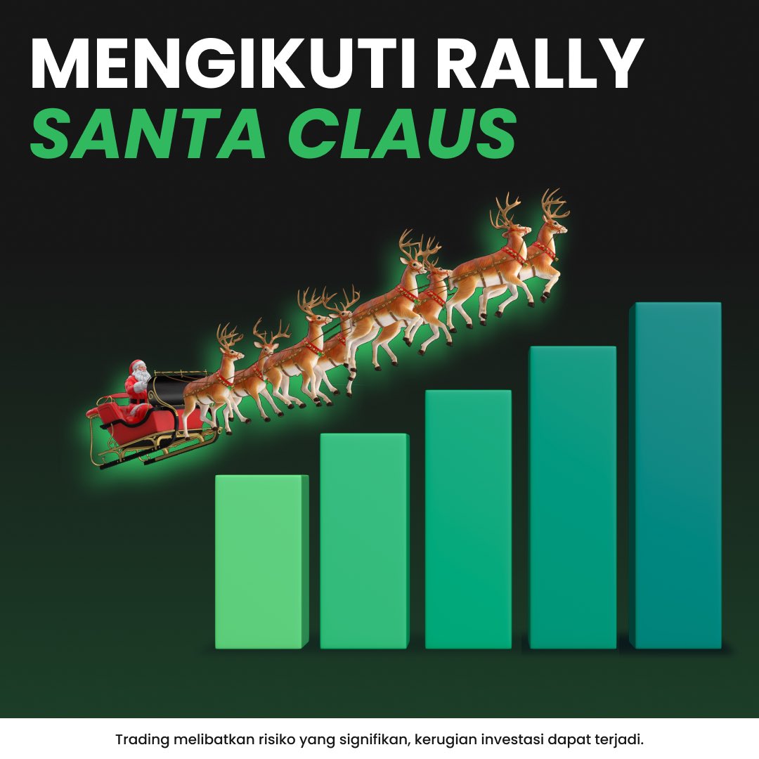 🎅 Santa Rally: Fenomena Pasar Liburan 🎅

📈 Santa Rally adalah tren pasar yang aneh, di mana saham sering naik pada hari-hari terakhir Desember hingga awal Januari. Lonjakan yang meriah ini diperkirakan didorong oleh optimisme liburan, penyesuaian portofolio akhir tahun, dan