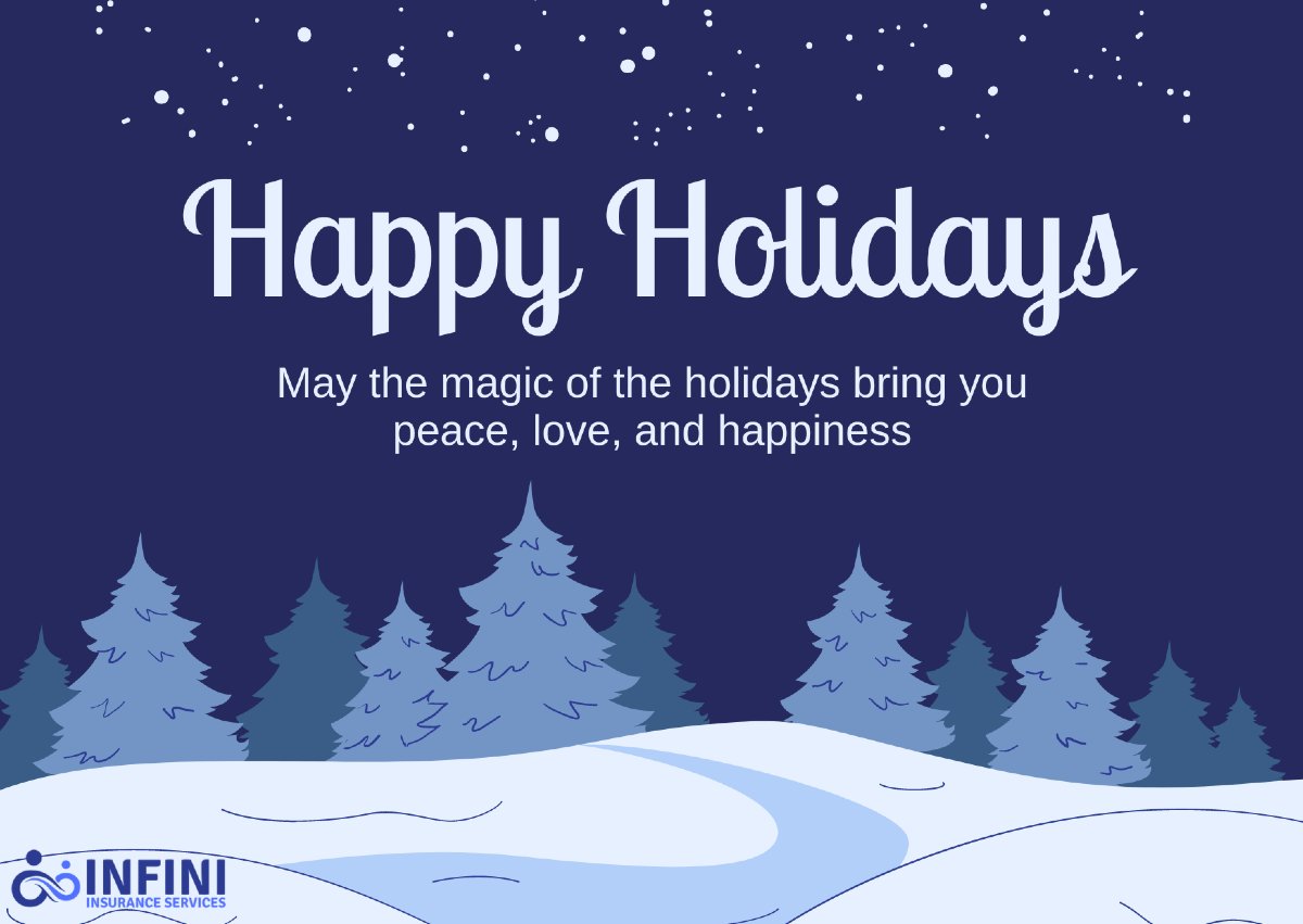 infiniinsurance's tweet image. Wishing you and your loved ones a joyful and peaceful holiday season! Thank you for being a part of our community—here’s to a bright and prosperous New Year! 🎉

Happy Holidays! ❄️ #HappyHolidays #SeasonOfJoy #infiniinsurance
