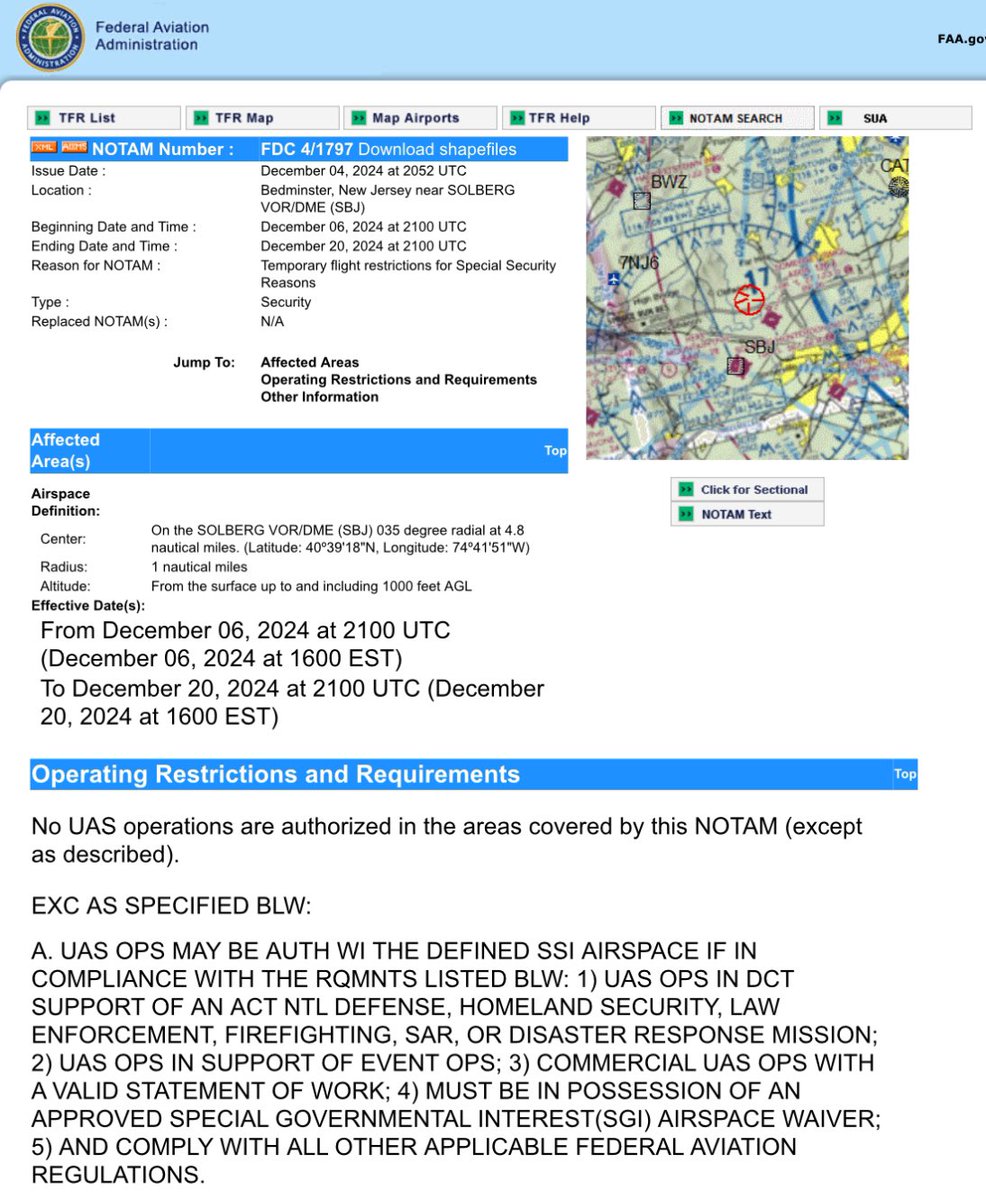 roaming_rn's tweet image. 🚨Drones allegedly reported last night near the Capitol Building caused me to take a look at current NOTAMs.
This is undoubtedly being done purposely by our own State
department. 
There’s recent NOTAMs in place that even specify rules for UAS. The one in Bedminster, over Trumps…