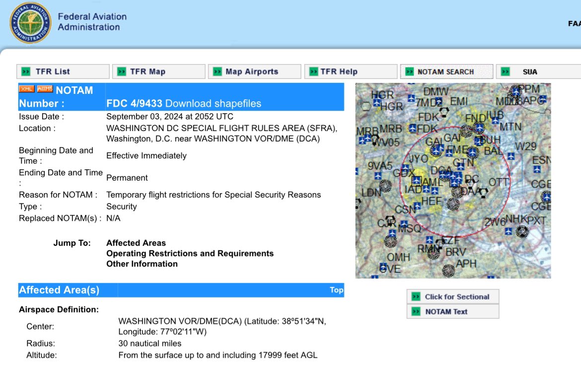 roaming_rn's tweet image. 🚨Drones allegedly reported last night near the Capitol Building caused me to take a look at current NOTAMs.
This is undoubtedly being done purposely by our own State
department. 
There’s recent NOTAMs in place that even specify rules for UAS. The one in Bedminster, over Trumps…