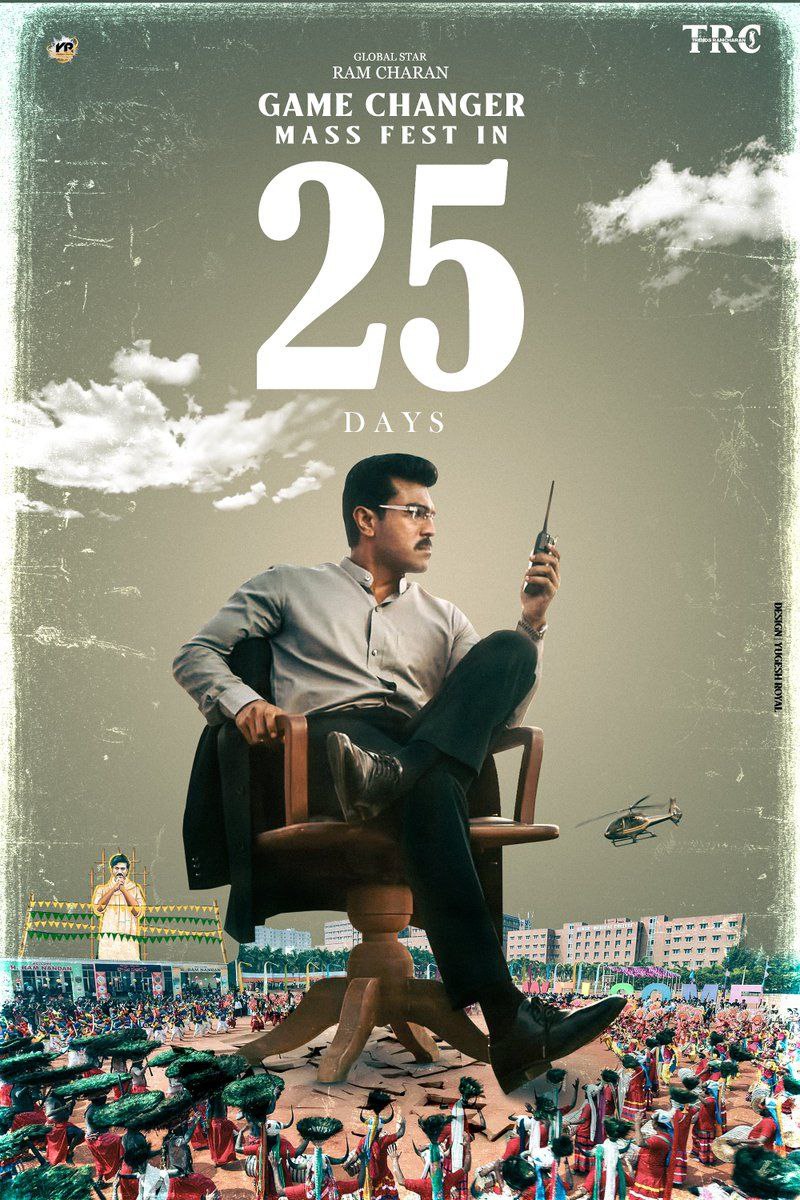 TrendyShayan's tweet photo. Ram Charan Movie Game Changer treaser Out now #GameChangerMassFestIn25Days https://t.co/Rg03FlKHQA