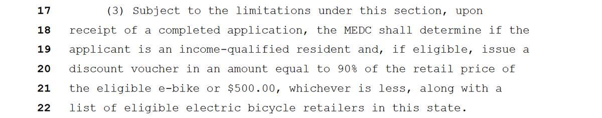 CraigDMauger's tweet photo. This bill would put the Michigan Economic Development Corp., which is in charge of trying to lure jobs and business to Michigan, in charge of administering a discount voucher for e-bikes https://t.co/aBpC09qonH