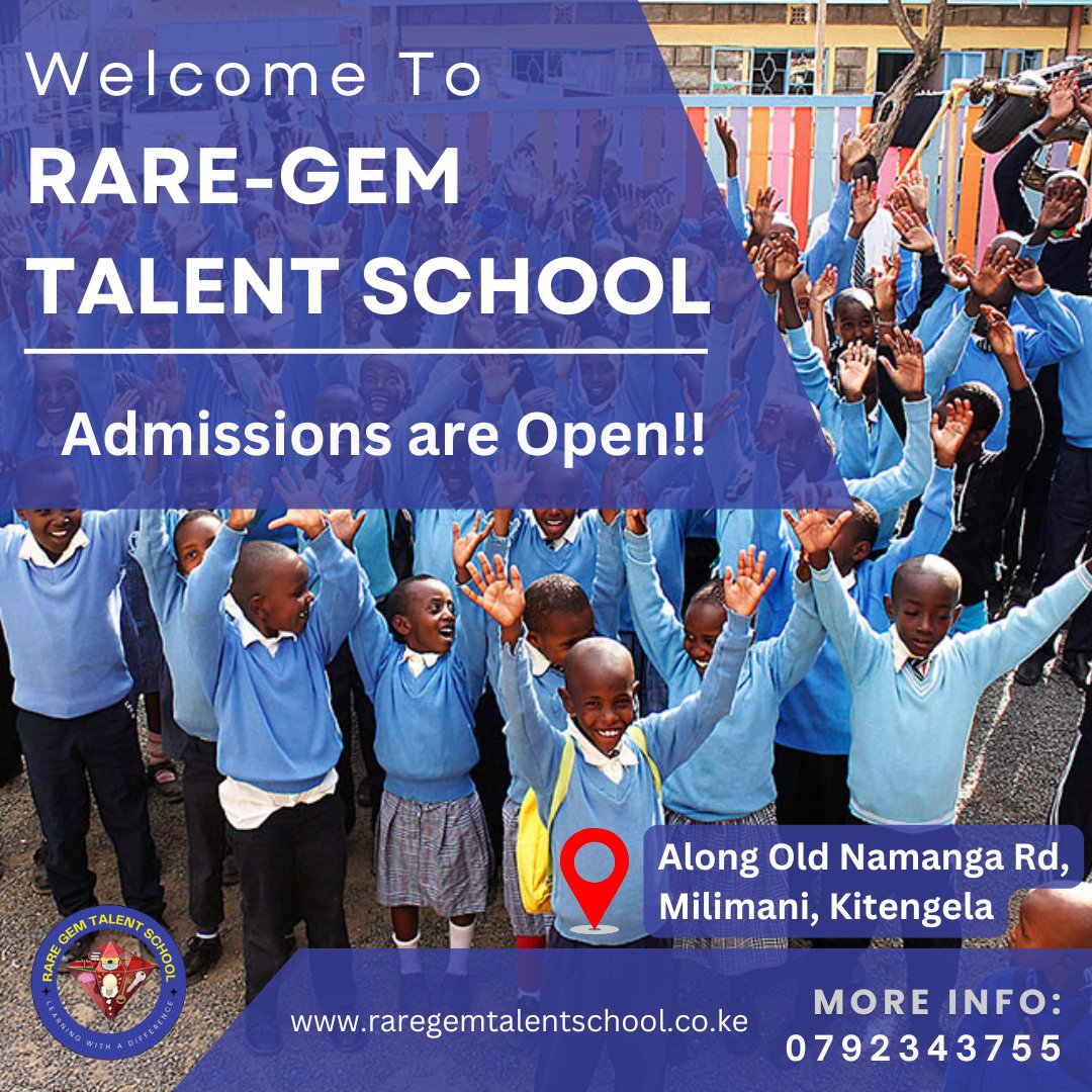 Dyslexia Kenya (@kenya_dyslexia) on Twitter photo Enrollment for 2025 is now OPEN! We provide a supportive, inclusive environment for neurodivergent learners, from Pre-Primary to Grade 12. Don’t miss out—secure your child’s spot today!
Visit: raregemtalentschool.co.ke or call 0792343755.
#RareGemTalentSchool #NeurodivergentLearner Enrollment for 2025 is now OPEN! We provide a supportive, inclusive environment for neurodivergent learners, from Pre-Primary to Grade 12. Don’t miss out—secure your child’s spot today!
Visit: raregemtalentschool.co.ke or call 0792343755.
#RareGemTalentSchool #NeurodivergentLearner