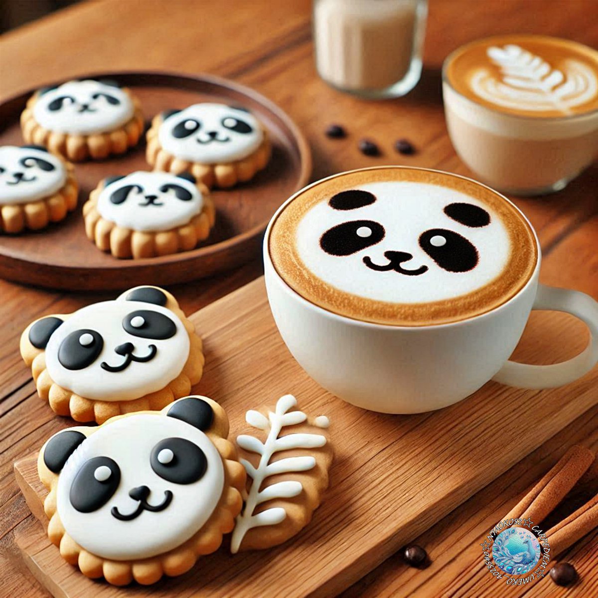 Nyaoko52's tweet photo. Snack time!
パンダラテアートとクッキー🐼
#MSDesigner https://t.co/mQH7DdW0UA