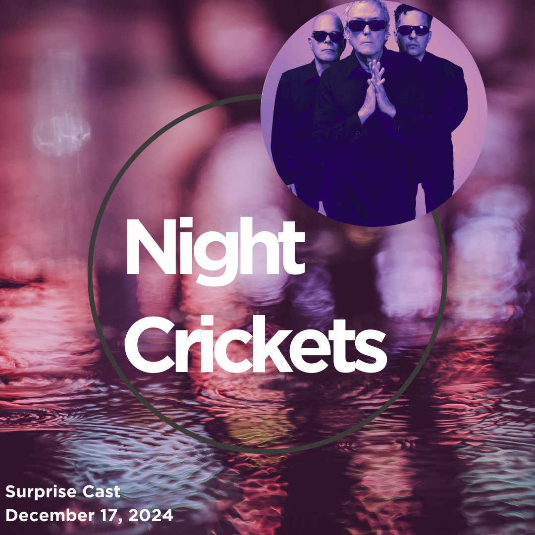 SurpriseCast_'s tweet photo. SURPRISE CAST
NIGHT CRICKETS
TUESDAY, DECEMBER 17

Watch for my engaging conversation w/ Victor DeLorenzo, David J, &amp; Darwin Meiners. We discuss...
- fantastic Rick Rubin quotes
- the incredible new album, How It Ends (?)

Chirp on!

@NightCrickets @VicDeLorenzo @davidjhaskins https://t.co/Hkx91CgYDn