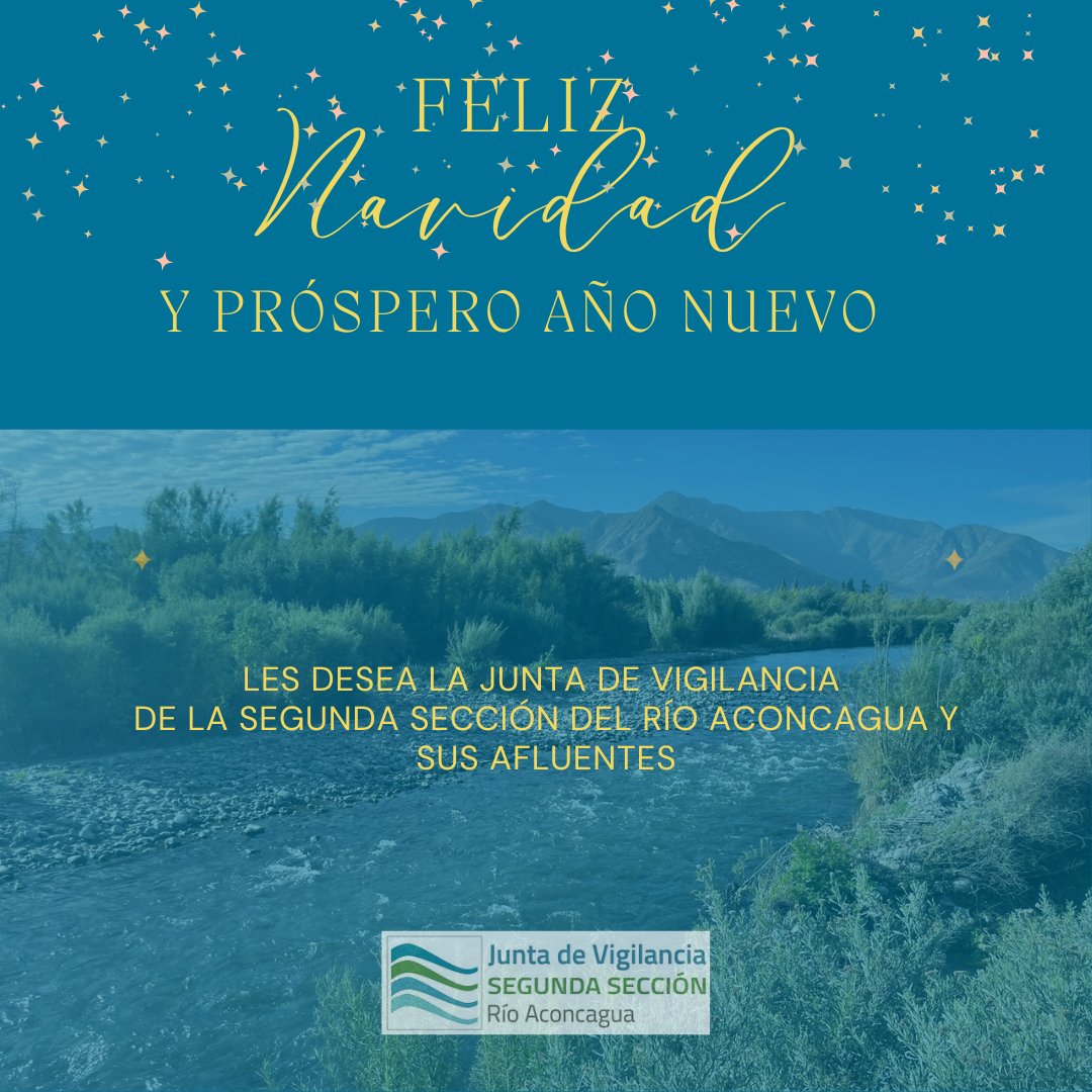 2aJunta's tweet image. Desde la Junta de Vigilancia de la 2° Sección del río Aconcagua y sus afluentes les deseamos una hermosa Navidad junto a sus seres queridos y un próspero 2025.
