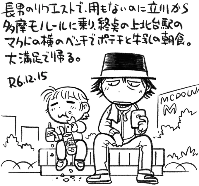 【絵日記1215】他に「こーうんき!のりたい!」と、ひとんちの畑に駆け込んだり、色々ありました。
今気づいたけど、「点」が旧字体になってる… 