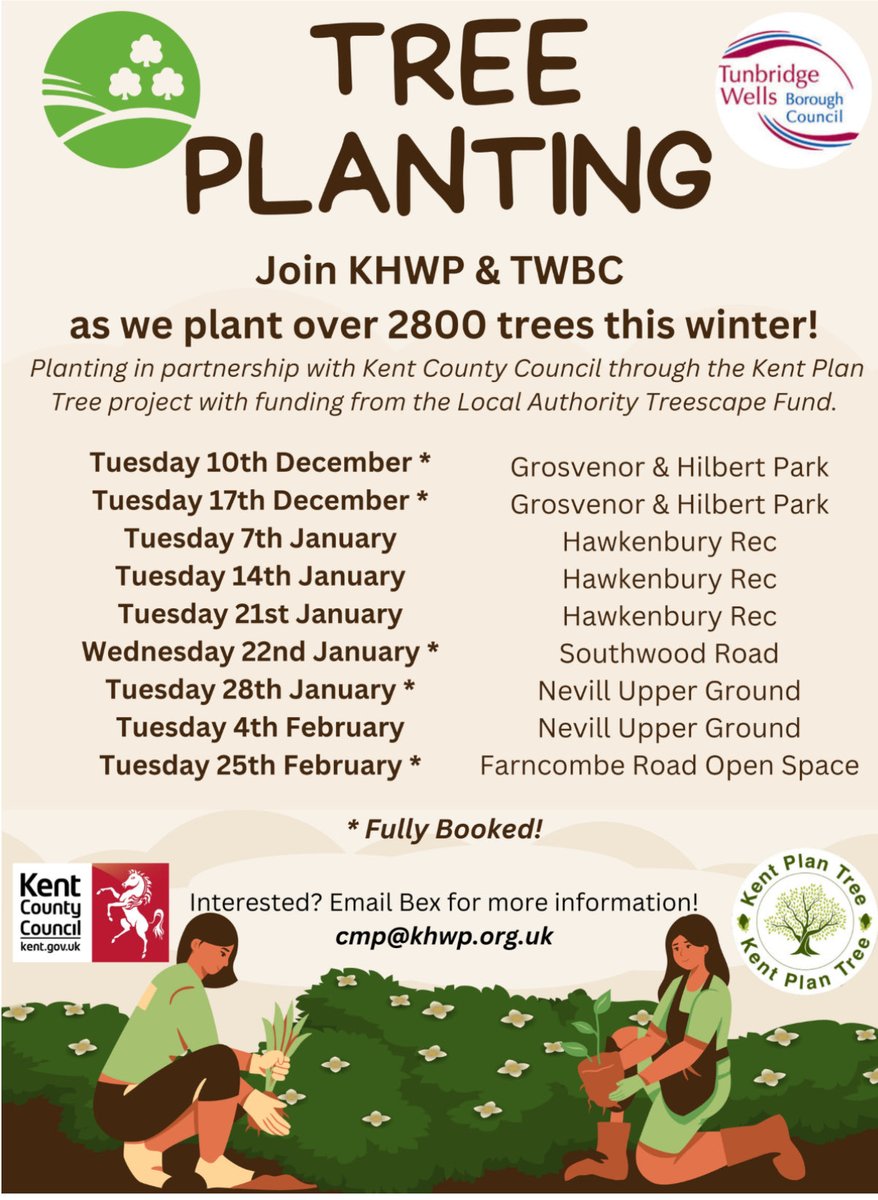RTW in Bloom (@rtwinbloom) on Twitter photo We are looking for Volunteers for TREE PLANTING 😊
<a href="/Hawkenbury/">The Team</a> Recreation Ground
Tuesdays, 7, 14, 21 January
Please get in touch.
<a href="/KHWCP/">Kent High Weald</a> <a href="/Kent_cc/">Kent County Council</a>
<a href="/townforum/">Town Forum</a> <a href="/RTWResidents1st/">R T W Town Dwellers</a> We are looking for Volunteers for TREE PLANTING 😊
<a href="/Hawkenbury/">The Team</a> Recreation Ground
Tuesdays, 7, 14, 21 January
Please get in touch.
<a href="/KHWCP/">Kent High Weald</a> <a href="/Kent_cc/">Kent County Council</a>
<a href="/townforum/">Town Forum</a> <a href="/RTWResidents1st/">R T W Town Dwellers</a>