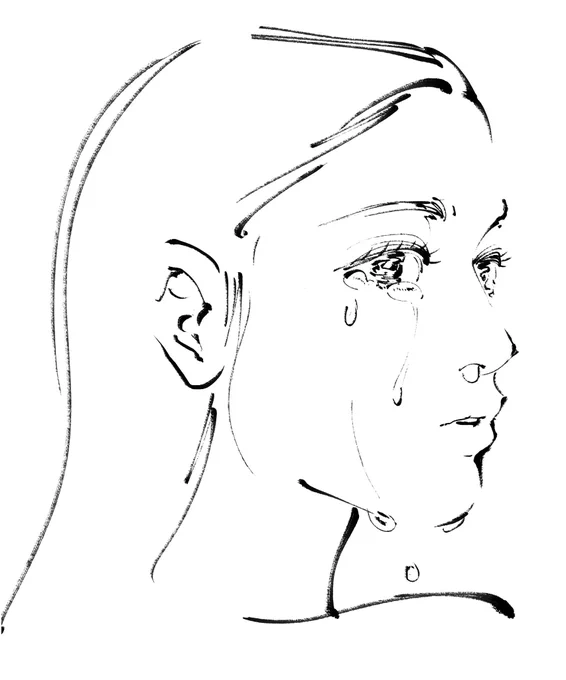 泣き顔は鼻水も描く派というらくがき 